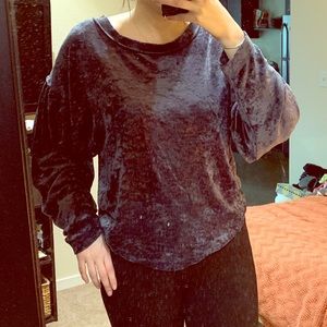 Free People Velour long sleeve shirt